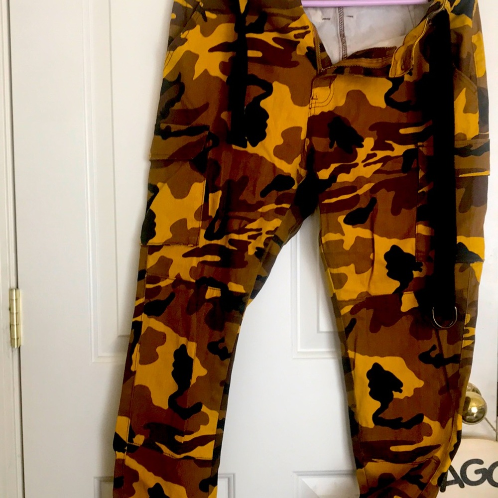 Camo cargo orange pants